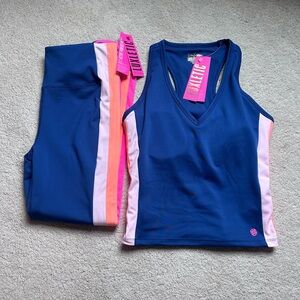 Lilly Pulitzer Vibrant Blue and Pink Workout Set